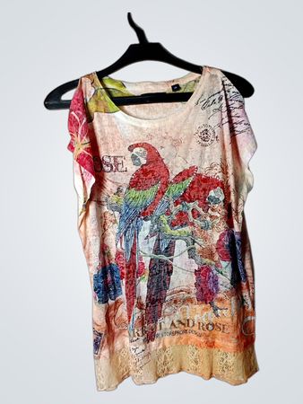 BLUE SEVEN Papagei und Rose T-Shirt