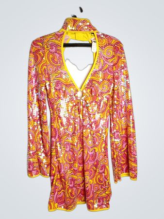 Smiffy's Damen Pailletten Disco Kleid