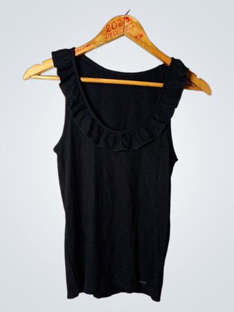 Schwarzes Rüschentanktop