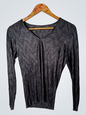 Langarm V-Ausschnitt Top