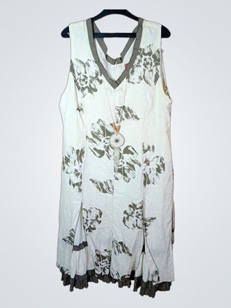 Femmes Je Vous Aime Ärmelloses Kleid mit Blumenprint und Halskette