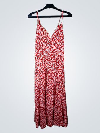SWEET&GIRL Rotes Blumenkleid Maxi