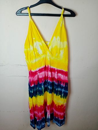 S.N. MODA Damen Tie-Dye Spaghettiträgerkleid