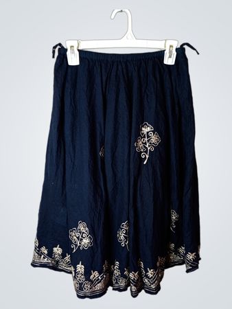 Reni Navy Blau Bestickter Rock
