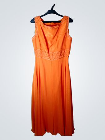CILGATERKS Orange Ärmelloses Maxikleid