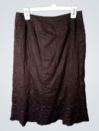 Marks & Spencer Brauner A-Linien-Midi-Rock