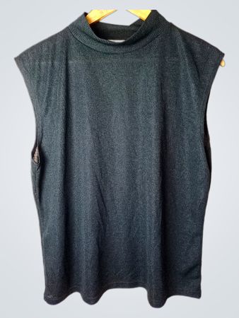 CANDA Ärmelloses Mock-Neck-Rippoberteil
