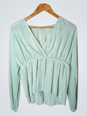 Pimkie Collection Mintgrünes Faltenlangarmtop