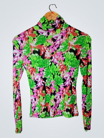 LINDEX Floral Print Turtleneck Top