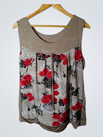 Ärmelloses Top mit floralem Druck