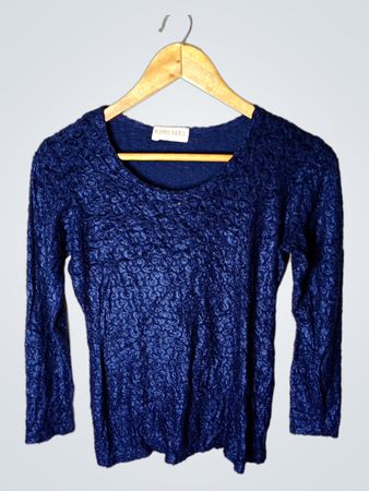 BANDOLERA Blau Strukturiertes Langarmhemd