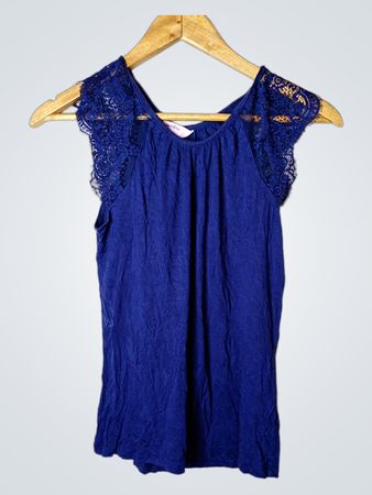 Hunkemöller Blau Spitze Trim Top