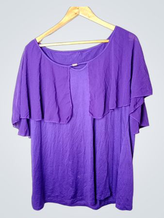 Lila Plus-Size 2XL Polyester-Oberteil mit Überzug
