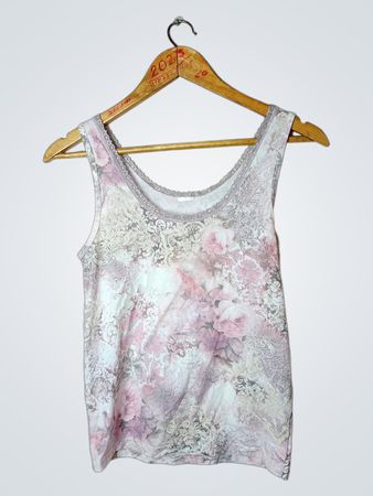 Blumenspitzenbesatz Tank Top