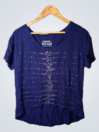 New Look Blau Perlen T-Shirt