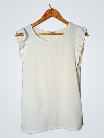 Pimkie Weißes T-Shirt mit Rüschensleeves