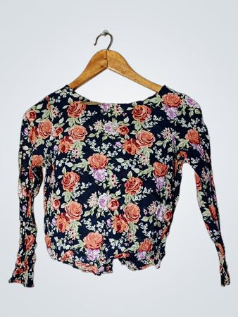Bluse mit floralem Muster und langen Ärmeln