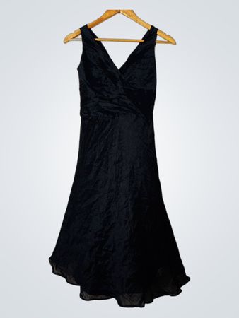 Monsoon Black Ärmelloses V-Ausschnitt Wickelkleid