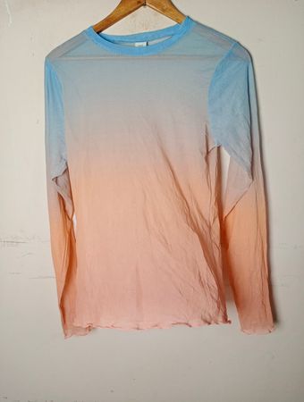 Ombre Mesh Langarm-Top