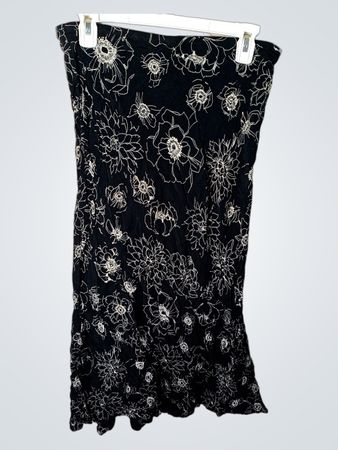 Editions Schwarzes Floral Druck Trägerloses Kleid Größe 12