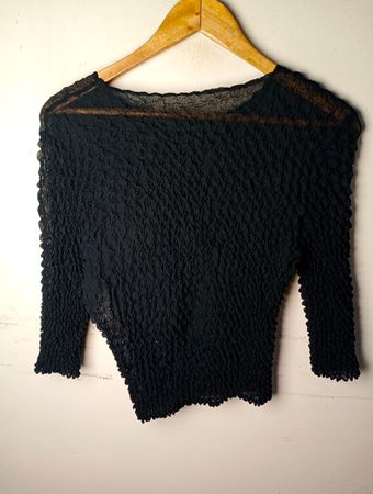 Schwarze strukturierte Bluse