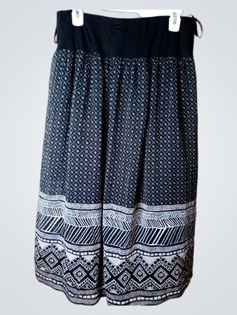 Per Una Black Skirt with Geometric Pattern