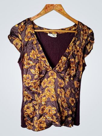 SISSY-BOY Women's Purple Floral Print V-Neck Top