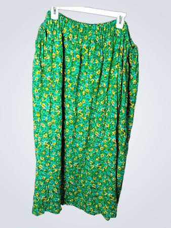 Grüner floral Maxi-Rock