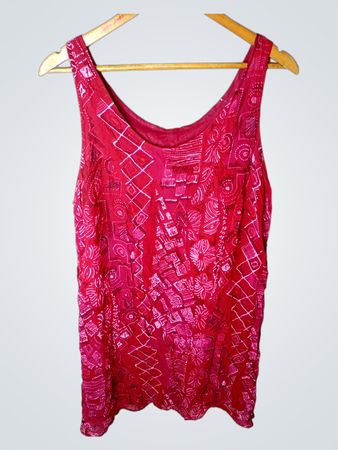 Rosa ärmelloses Tanktop mit abstraktem Muster