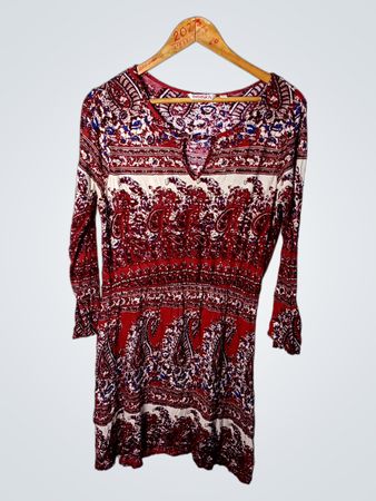 INDISKA Damen Kleid mit rotem Paisleymuster