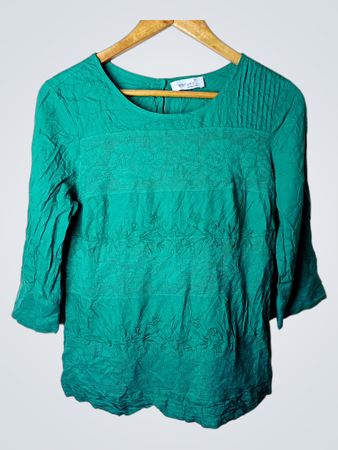 Per Una Weekend Grünes Besticktes 3/4 Ärmel Top