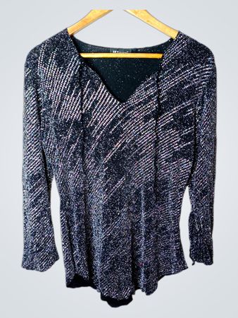 SKY entwirft Damen schwarzes Funkel-Longsleeve