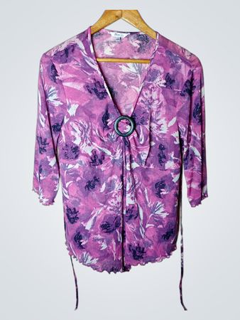 M&Co. Bluse mit floralem Druck und Ringdetail