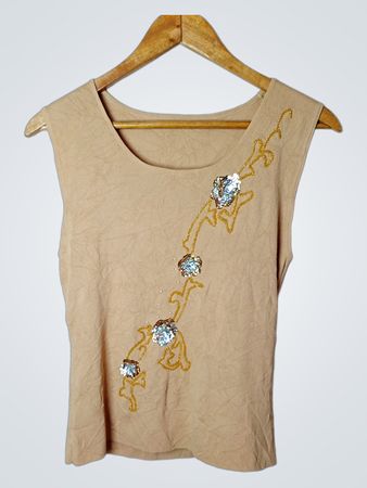 TU ärmelloses Stricktop mit Pailletten