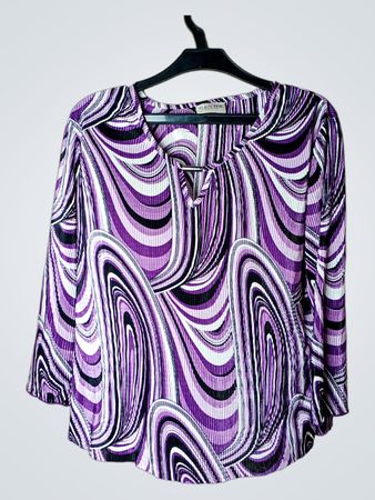 CANDA COLLECTION BEI C&A Damen Lila Spiralprint Bluse
