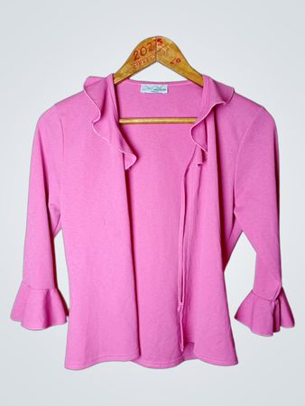 David Filo Millenium Paris Pink Ruffle Top