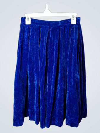 Blauer Samt Faltenrock