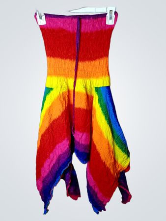 Regenbogen Tie-Dye Trägerloses Kleid
