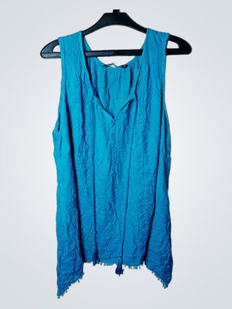 Bonmarché Blue Ärmellose Tunika mit Quasten