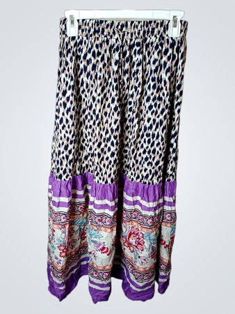 Tigerlily Leopardenmuster Maxi-Rock mit Blumenrand