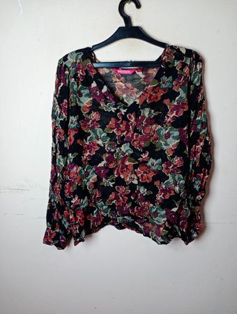 INDISKA Floral Print Langarm V-Ausschnitt Bluse