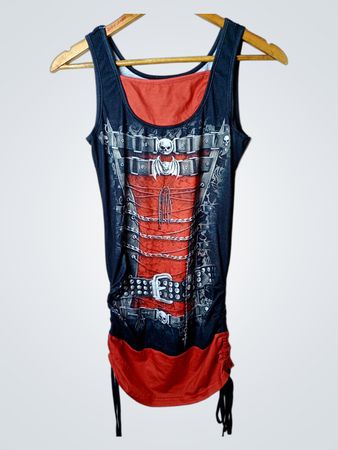DRESSFO Women's S/M/L/XL Gothic Corset Print Tank Top