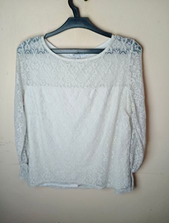 MONACO blaues Spitzenshirt