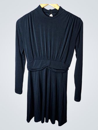 BUBBLEROOM Schwarzes Langarmkleid