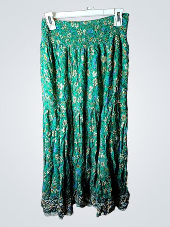 Miracle Green Floral Maxi Rock