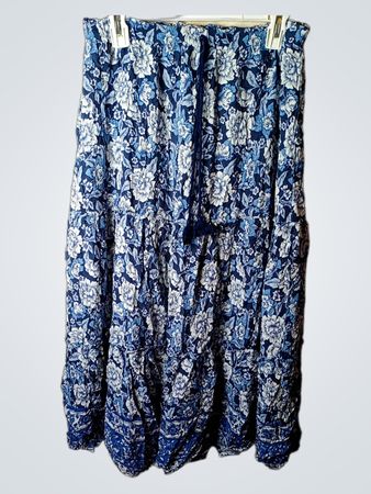 Cotton:On Blauer Blumen-Stufenmaxirock