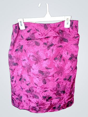 Rosa abstrakt bedruckter Rock