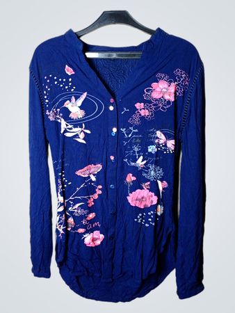 Desigual Langarm Bedruckte Bluse