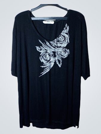 D&G Dolce & Gabbana Schwarzes verziertes T-Shirt