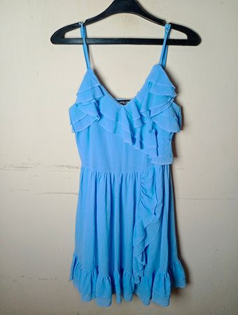 Dolce & Gabbana Blau Rüschenshortdress